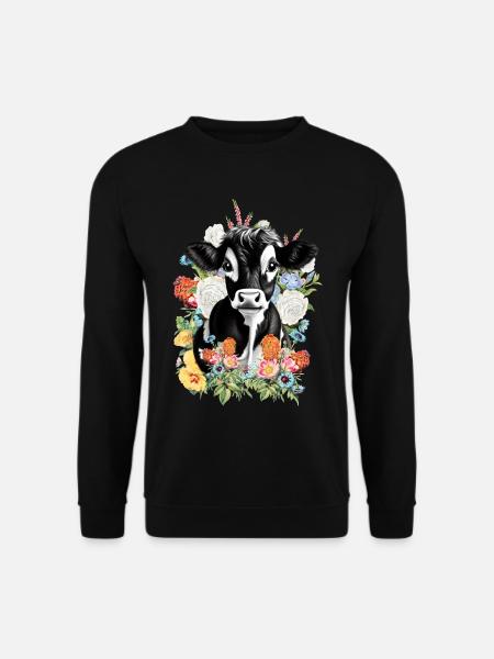 Cow Flowers - Unisex Sweatshirt - black