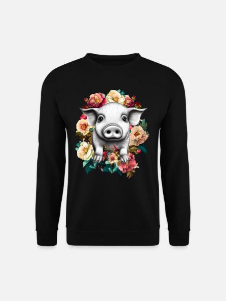 Fleurs de cochon - Sweat-shirt Unisexe - noir