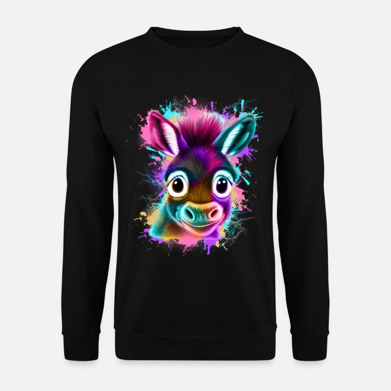 Esel Bunt - Unisex Pullover - Schwarz