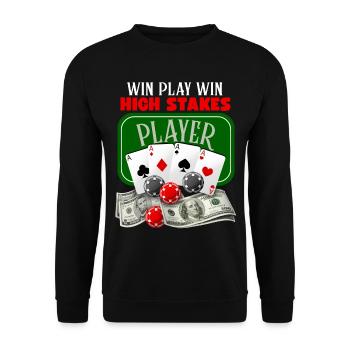 Poker, Jeu de poker, Jetons de poker, Dire - Sweat-shirt Unisexe - noir - Devant - Alina (178cm) & Michal (187cm)