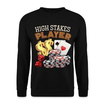 Jeu de poker, jetons de poker, sort - Sweat-shirt Unisexe - noir - Devant - Alina (178cm) & Michal (187cm)