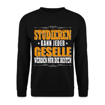 Geselle Handwerker Handwerksgeselle Elektrotechnik - Unisex Pullover - Schwarz - Vorne - Alina (178cm) & Michal (187cm)