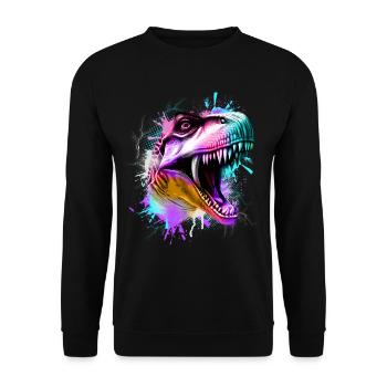T Rex Bunt - Unisex Sweatshirt - black - Front - Alina (178cm) & Michal (187cm)