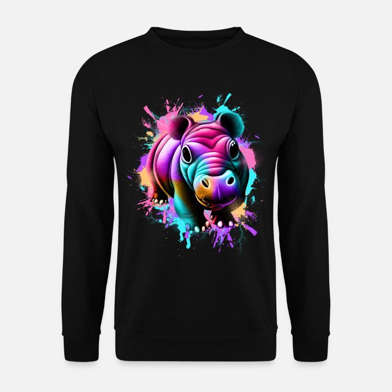 Nilpferd Bunt - Unisex Pullover - Schwarz