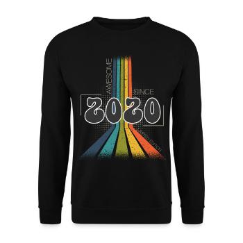 2020 Vintage Birthday Groovy Vintage Retro - Unisex Sweatshirt - black - Front - Alina (178cm) & Michal (187cm)