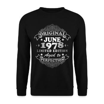 June 1978 Original 1978 Anniversary 1978 June - Unisex Sweatshirt - black - Front - Alina (178cm) & Michal (187cm)