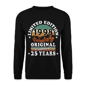 Born 1998 25th anniversary - Unisex Sweatshirt - black - Front - Alina (178cm) & Michal (187cm)