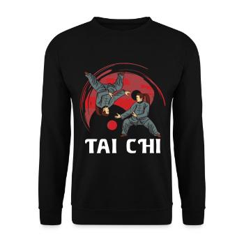 Tai Chi Chuan Shirt Taichi Taichichuan Taijiquan - Unisex Sweatshirt - black - Front - Alina (178cm) & Michal (187cm)