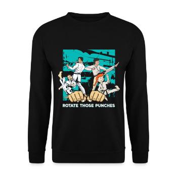 schwarzer Gürtel - Martial Arts Mädchen - Unisex Pullover - Schwarz - Vorne - Alina (178cm) & Michal (187cm)
