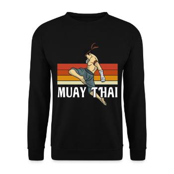 Muay Thai Fighter Boxer Arts Martiaux - Sweat-shirt Unisexe - noir - Devant - Alina (178cm) & Michal (187cm)