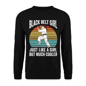 Black Belt Women Karate - Unisex Sweatshirt - black - Front - Alina (178cm) & Michal (187cm)