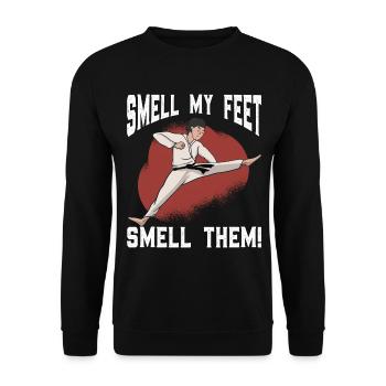 Karate Kampfsport Spruch lustig - Unisex Pullover - Schwarz - Vorne - Alina (178cm) & Michal (187cm)
