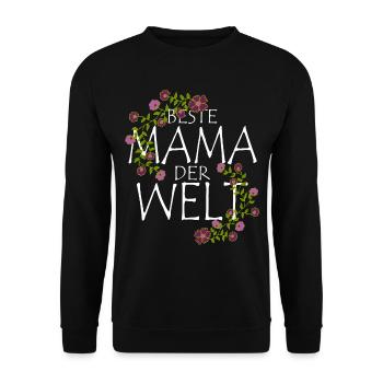 Beste Mama der Welt - Muttertag Geschenk - Unisex Pullover - Schwarz - Vorne - Alina (178cm) & Michal (187cm)