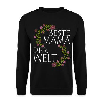 Die Beste Mama - Muttertag - Unisex Pullover - Schwarz - Vorne - Alina (178cm) & Michal (187cm)