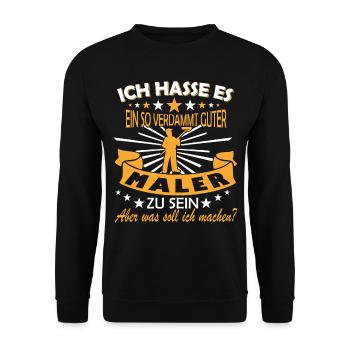 Maler und Lackierer Malerei Schreibtisch - Unisex Pullover - Schwarz - Vorne - Alina (178cm) & Michal (187cm)