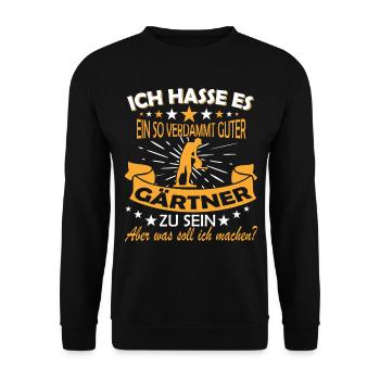 Gärtner gutaussehend Garten arbeit - Unisex Pullover - Schwarz - Vorne - Alina (178cm) & Michal (187cm)