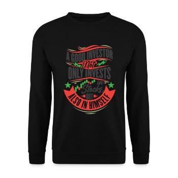 A Good Investor - Unisex Pullover - Schwarz - Vorne - Alina (178cm) & Michal (187cm)
