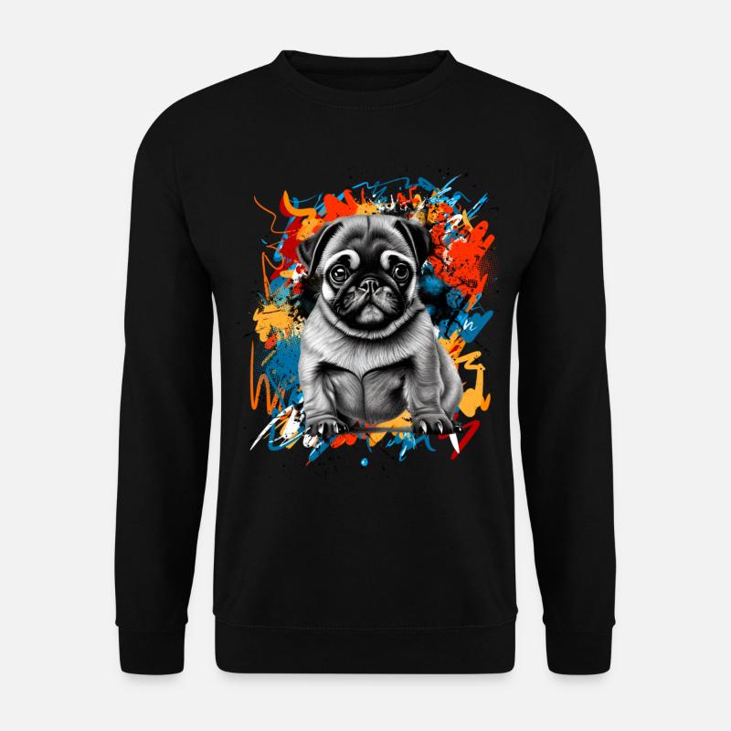 Mops - Unisex Pullover - Schwarz