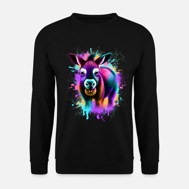 Esel Bunt - Unisex Pullover - Schwarz