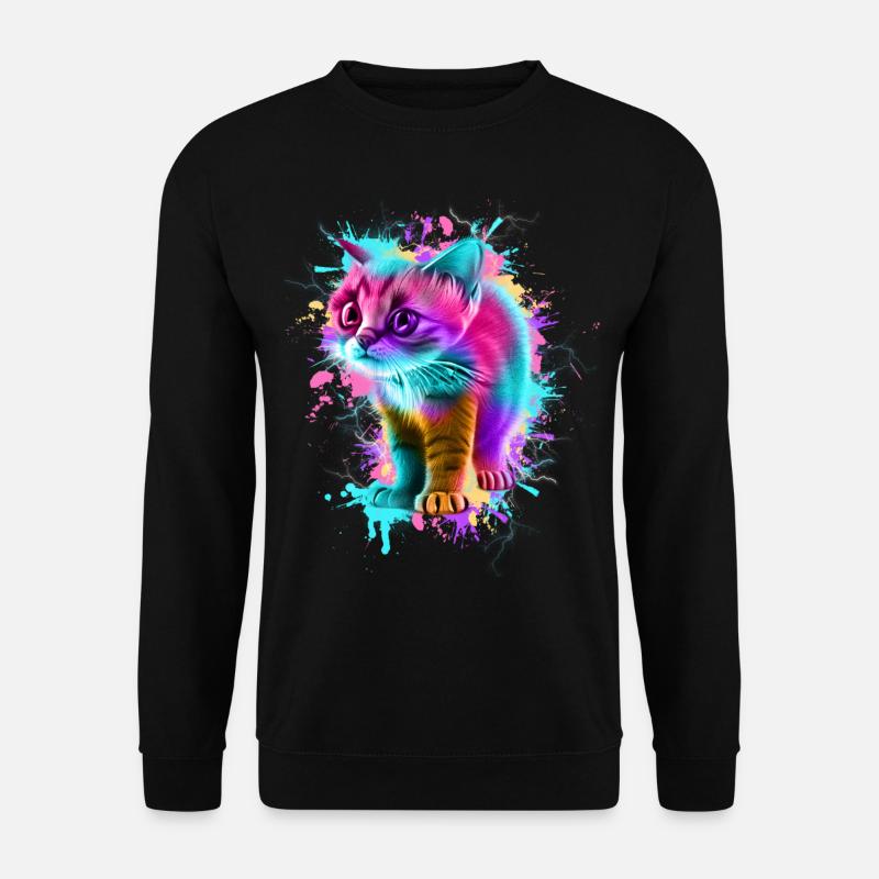 Katze Bunt - Unisex Pullover - Schwarz