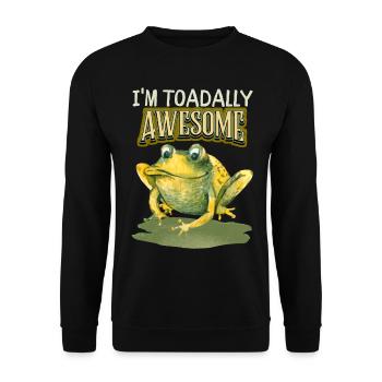 Grenouille drôle de dicton, jeu de mots, crapaud génial - Sweat-shirt Unisexe - noir - Devant - Alina (178cm) & Michal (187cm)