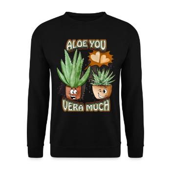Aloe Vera, Flowers Valentine's Day Funny Saying Pun - Unisex Sweatshirt - black - Front - Alina (178cm) & Michal (187cm)