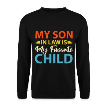 Mein Schwiegersohn ist mein Lieblingskind lustig - Unisex Pullover - Schwarz - Vorne - Alina (178cm) & Michal (187cm)
