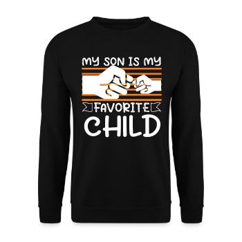 Mon fils est ma famille préférée de mains d’enfant - Sweat-shirt Unisexe - noir - Devant - Alina (178cm) & Michal (187cm)