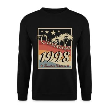1998 - Baujahr 1998 - Jahrgang 1998 - Unisex Pullover - Schwarz - Vorne - Alina (178cm) & Michal (187cm)