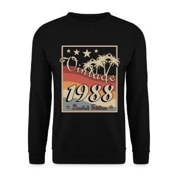 Né en 1988 - Sweat-shirt Unisexe - noir - Devant - Alina (178cm) & Michal (187cm)