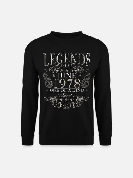 Juni 1978 Juni Geburtstagsgeschenk Juni 1978 - Unisex Pullover - Schwarz