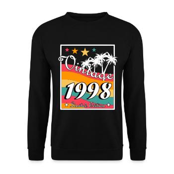 Anniversaire Année de naissance 1998 Millésime Année de naissance 1998 - Sweat-shirt Unisexe - noir - Devant - Alina (178cm) & Michal (187cm)