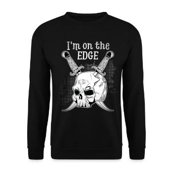 Drôle de crâne, crâne avec poignard, disant - Sweat-shirt Unisexe - noir - Devant - Alina (178cm) & Michal (187cm)