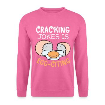 Ei, Eier, lustiger Spruch, Pun Egg-citing Witz - Unisex Pullover - Pink - Vorne