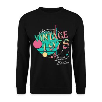 Birthday 1978 - 45 years - Unisex Sweatshirt - black - Front - Alina (178cm) & Michal (187cm)