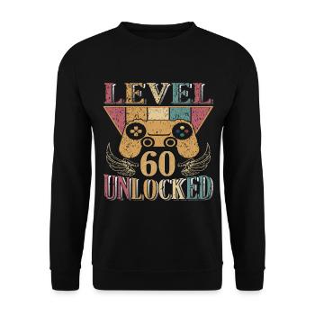 Level 60 Complete 60th Video, Birthday, Player - Unisex Sweatshirt - black - Front - Alina (178cm) & Michal (187cm)
