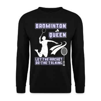 Joueur de badminton de badminton, reine du badminton - Sweat-shirt Unisexe - noir - Devant - Alina (178cm) & Michal (187cm)