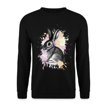 Rabbit Rabbit - Unisex Sweatshirt - black - Front - Alina (178cm) & Michal (187cm)