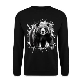 Bear - Unisex Sweatshirt - black - Front - Alina (178cm) & Michal (187cm)