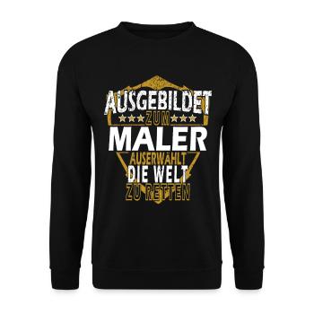 Maler Lustiger Spruch Geschenkidee - Unisex Pullover - Schwarz - Vorne - Alina (178cm) & Michal (187cm)