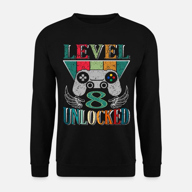 Level 8 freigeschaltet - Unisex Pullover - Schwarz