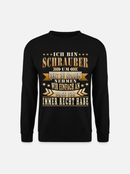 Schrauber Sprüche Mechaniker Schrauben - Unisex Pullover - Schwarz