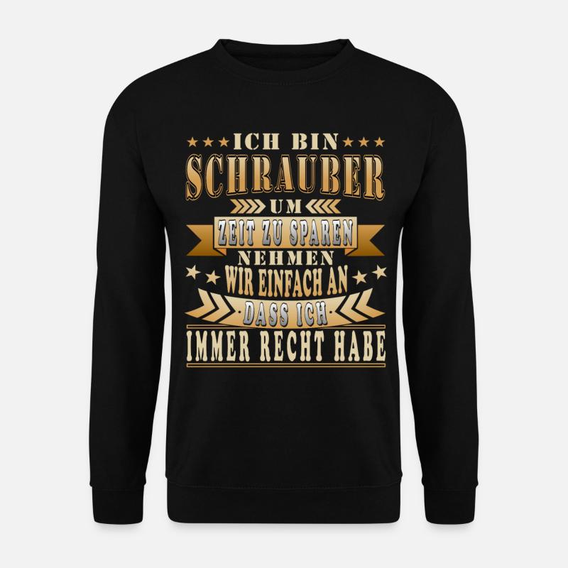 Schrauber Sprüche Mechaniker Schrauben - Unisex Pullover - Schwarz