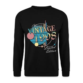 Anniversaire Année de naissance 1998 Millésime Année de naissance 1998 - Sweat-shirt Unisexe - noir - Devant - Alina (178cm) & Michal (187cm)