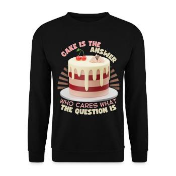 Torte, Bäcker, Kuchen backen lustiger Spruch - Unisex Pullover - Schwarz - Vorne - Alina (178cm) & Michal (187cm)