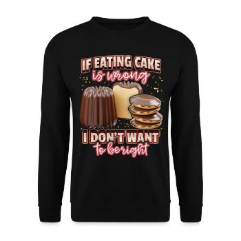 Kuchen und Torte, Backen lustiger Spruch - Unisex Pullover - Schwarz - Vorne - Alina (178cm) & Michal (187cm)