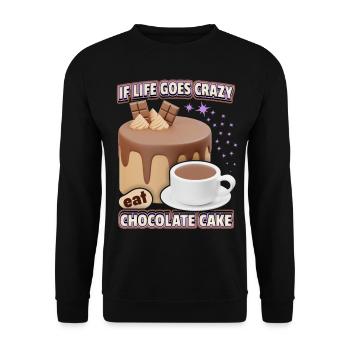 Gâteau au chocolat, chocolat, 3d drôle de dicton - Sweat-shirt Unisexe - noir - Devant - Alina (178cm) & Michal (187cm)