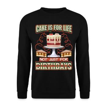 Birthday, Birthday Cake, 3D Cake Saying - Unisex Sweatshirt - black - Front - Alina (178cm) & Michal (187cm)