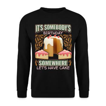 Cake, Birthday, Birthday Cake, 3D Saying - Unisex Sweatshirt - black - Front - Alina (178cm) & Michal (187cm)