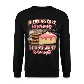 Lustiger Spruch Torte, Bäckerei, Kuchen backen, 3d - Unisex Pullover - Schwarz - Vorne - Alina (178cm) & Michal (187cm)